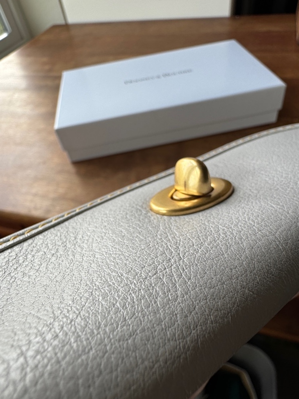 Dooney & Bourke Florentine Leather Continental Turnlock Wallet in Ecru - Picture 6 of 13